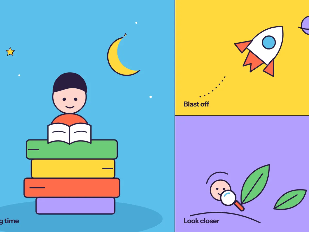 Pebble kids app illustrations