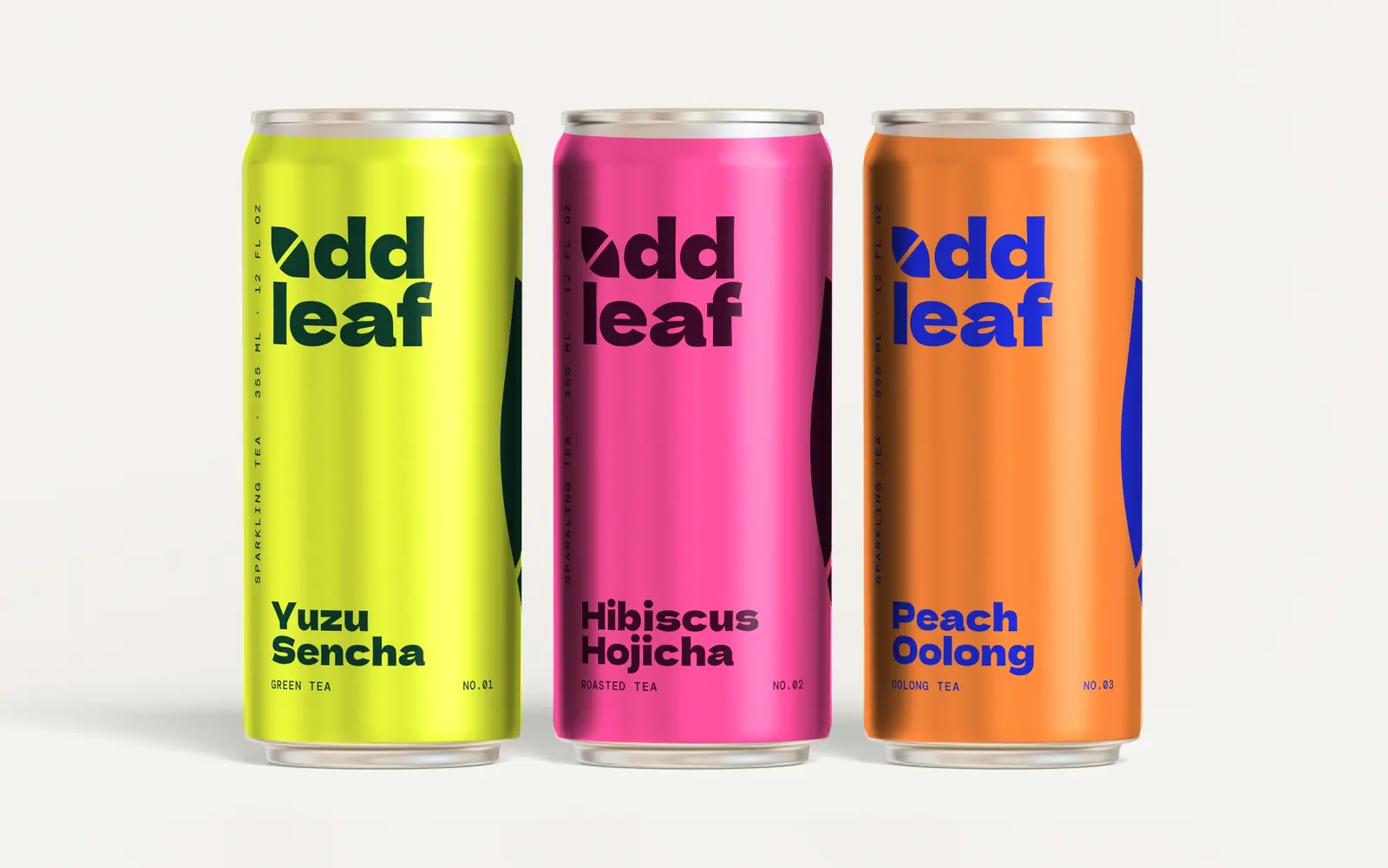 Odd Leaf cans in yellow, pink and orange