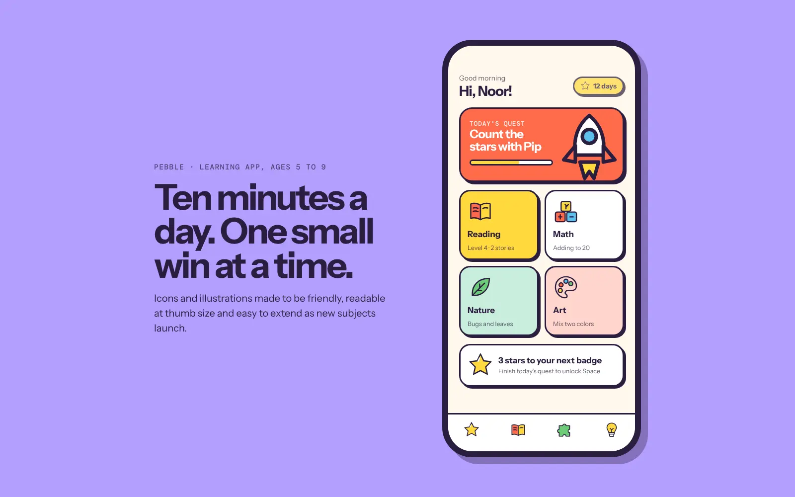 Pebble app home screen using the icons