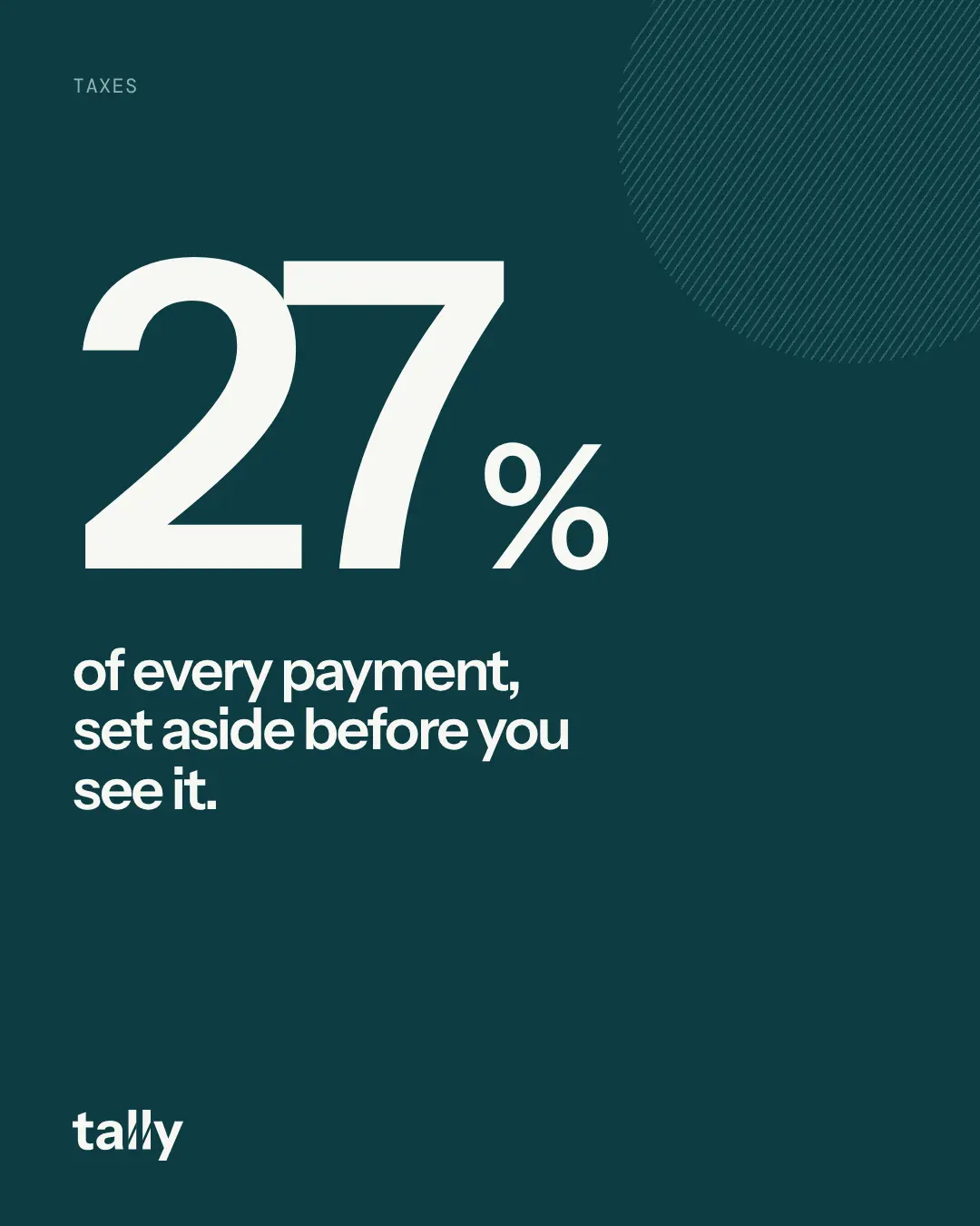 Post: 27% of every payment set aside
