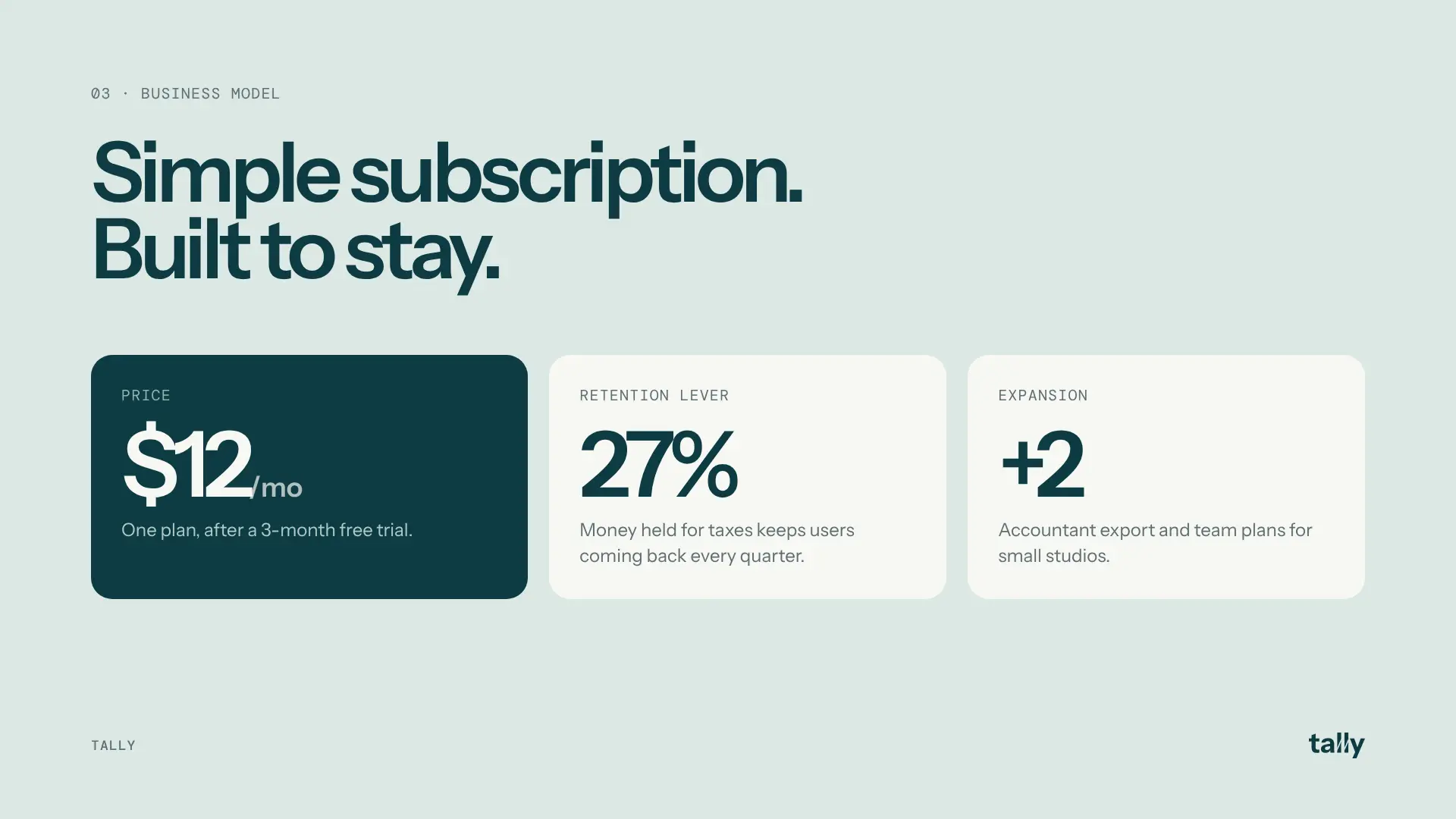 Deck slide: business model